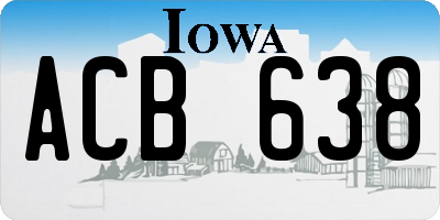 IA license plate ACB638