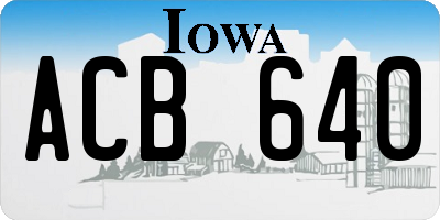 IA license plate ACB640
