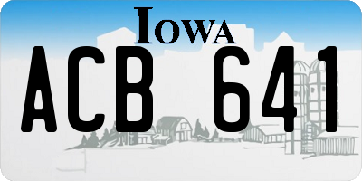 IA license plate ACB641