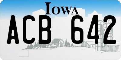 IA license plate ACB642