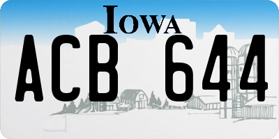 IA license plate ACB644