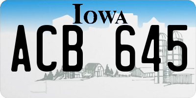 IA license plate ACB645