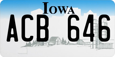 IA license plate ACB646