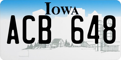 IA license plate ACB648