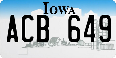 IA license plate ACB649