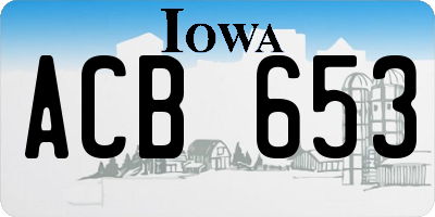 IA license plate ACB653