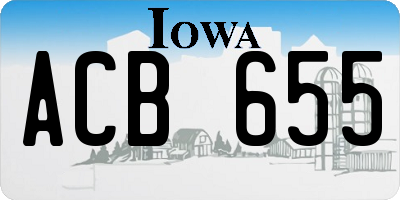 IA license plate ACB655