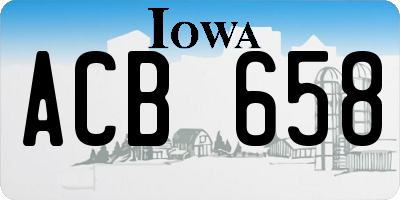 IA license plate ACB658
