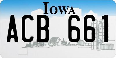 IA license plate ACB661