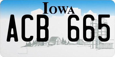 IA license plate ACB665