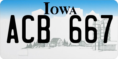 IA license plate ACB667