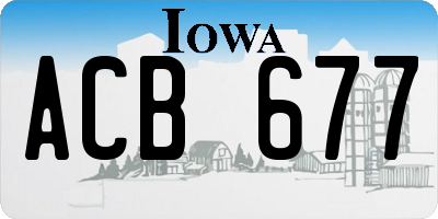 IA license plate ACB677