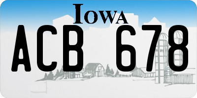 IA license plate ACB678