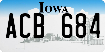 IA license plate ACB684