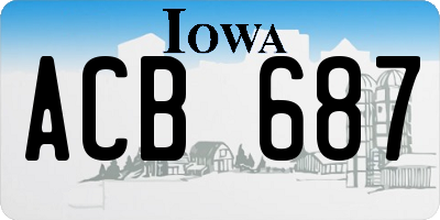 IA license plate ACB687