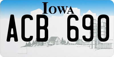 IA license plate ACB690