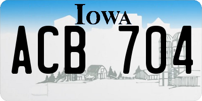 IA license plate ACB704
