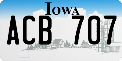 IA license plate ACB707