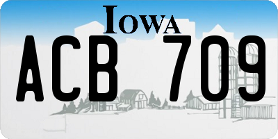 IA license plate ACB709