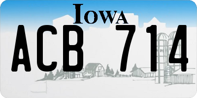 IA license plate ACB714