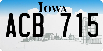 IA license plate ACB715