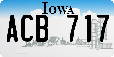 IA license plate ACB717