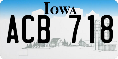 IA license plate ACB718