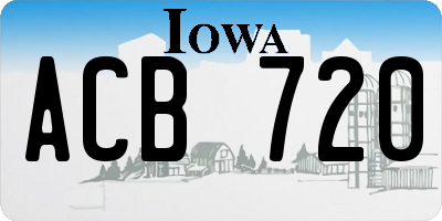 IA license plate ACB720