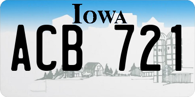 IA license plate ACB721