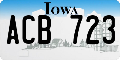 IA license plate ACB723