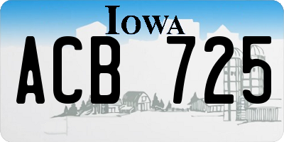 IA license plate ACB725