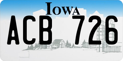 IA license plate ACB726