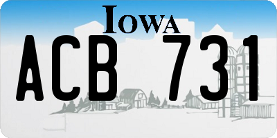 IA license plate ACB731