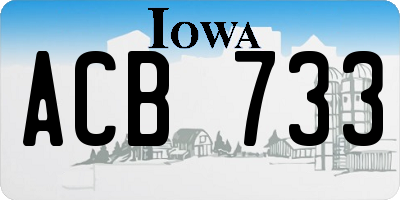 IA license plate ACB733
