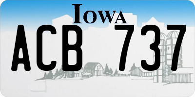 IA license plate ACB737