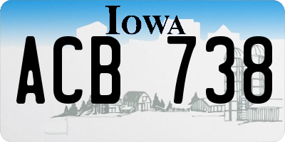 IA license plate ACB738