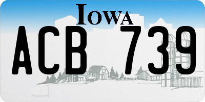 IA license plate ACB739