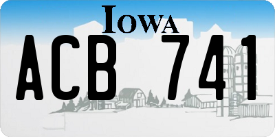 IA license plate ACB741