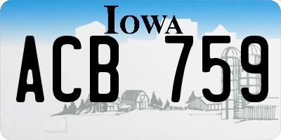 IA license plate ACB759