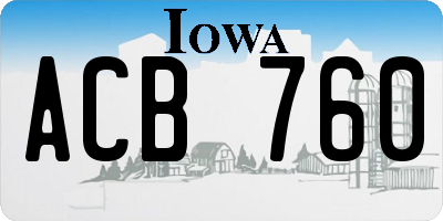IA license plate ACB760