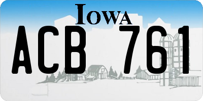 IA license plate ACB761