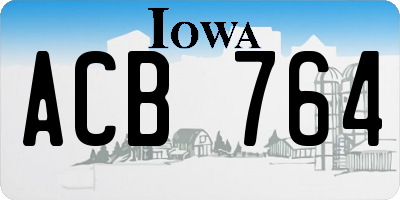 IA license plate ACB764