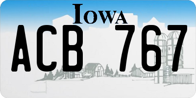 IA license plate ACB767