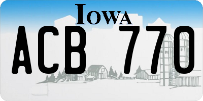 IA license plate ACB770