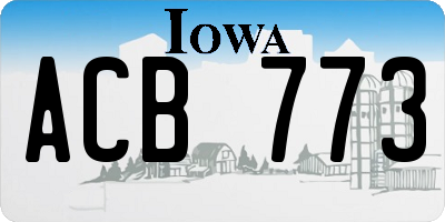 IA license plate ACB773
