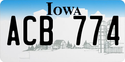 IA license plate ACB774