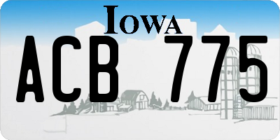 IA license plate ACB775