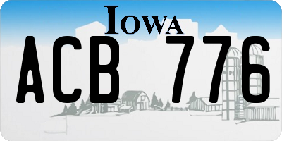 IA license plate ACB776
