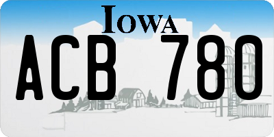 IA license plate ACB780