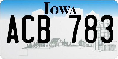 IA license plate ACB783